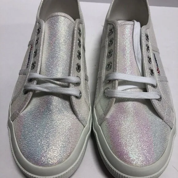 Superga Women’s 2750 Lamew, White Lace-Up Sneakers, Size 9.5M