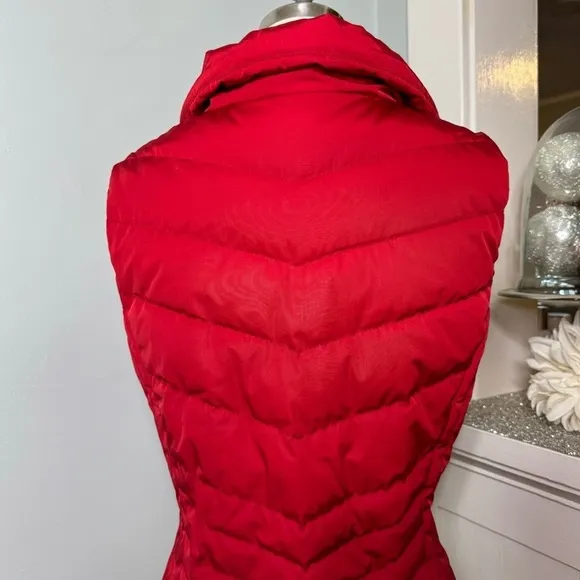 Talbots Red Down Puffer Vest Winter Duck Down Insulated Jacket Small