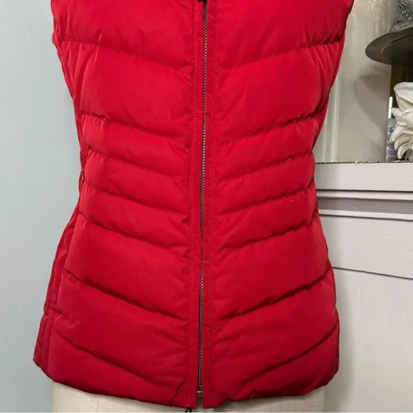 Talbots Red Down Puffer Vest Winter Duck Down Insulated Jacket Small
