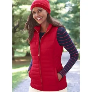 Talbots Red Down Puffer Vest Winter Duck Down Insulated Jacket Small