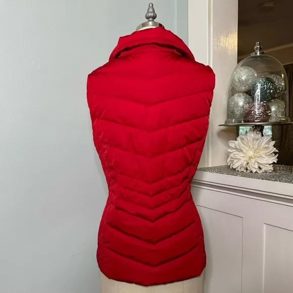 Talbots Red Down Puffer Vest Winter Duck Down Insulated Jacket Small