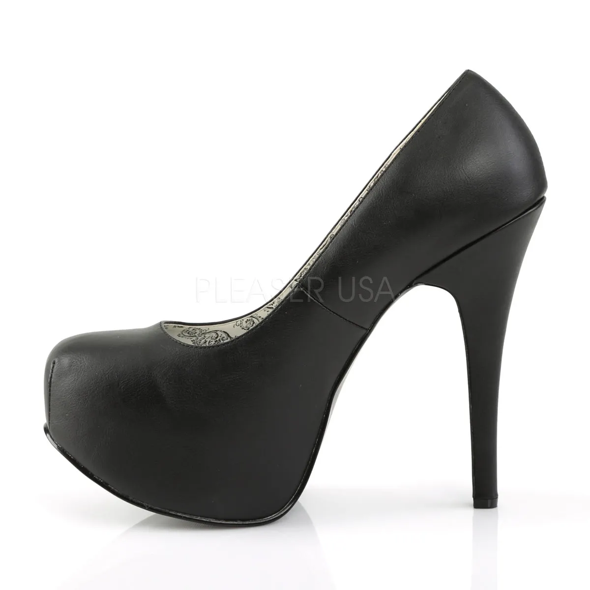 TEEZE-06W  Black Faux Leather