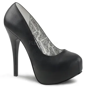 TEEZE-06W  Black Faux Leather
