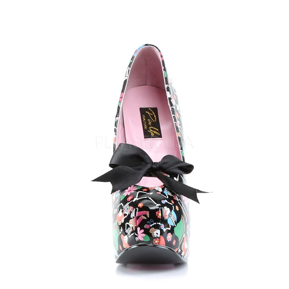 TEEZE-12-4  Black Patent (Muertos Print)