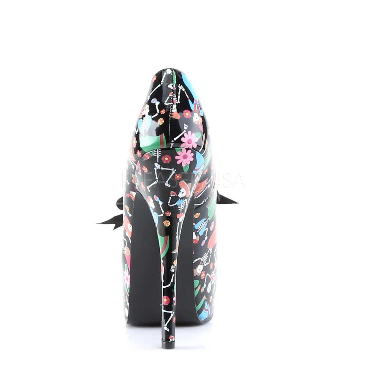 TEEZE-12-4  Black Patent (Muertos Print)