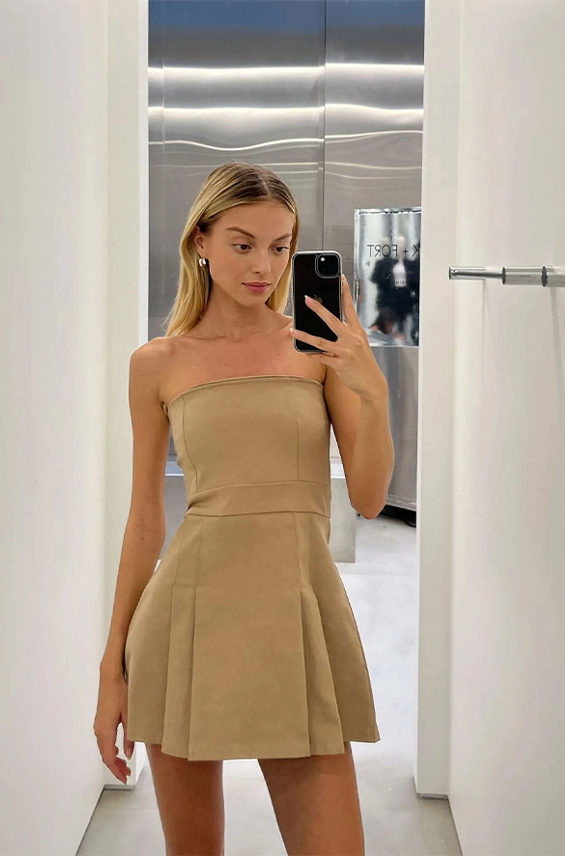 Tube Top Mini Pleated Dress