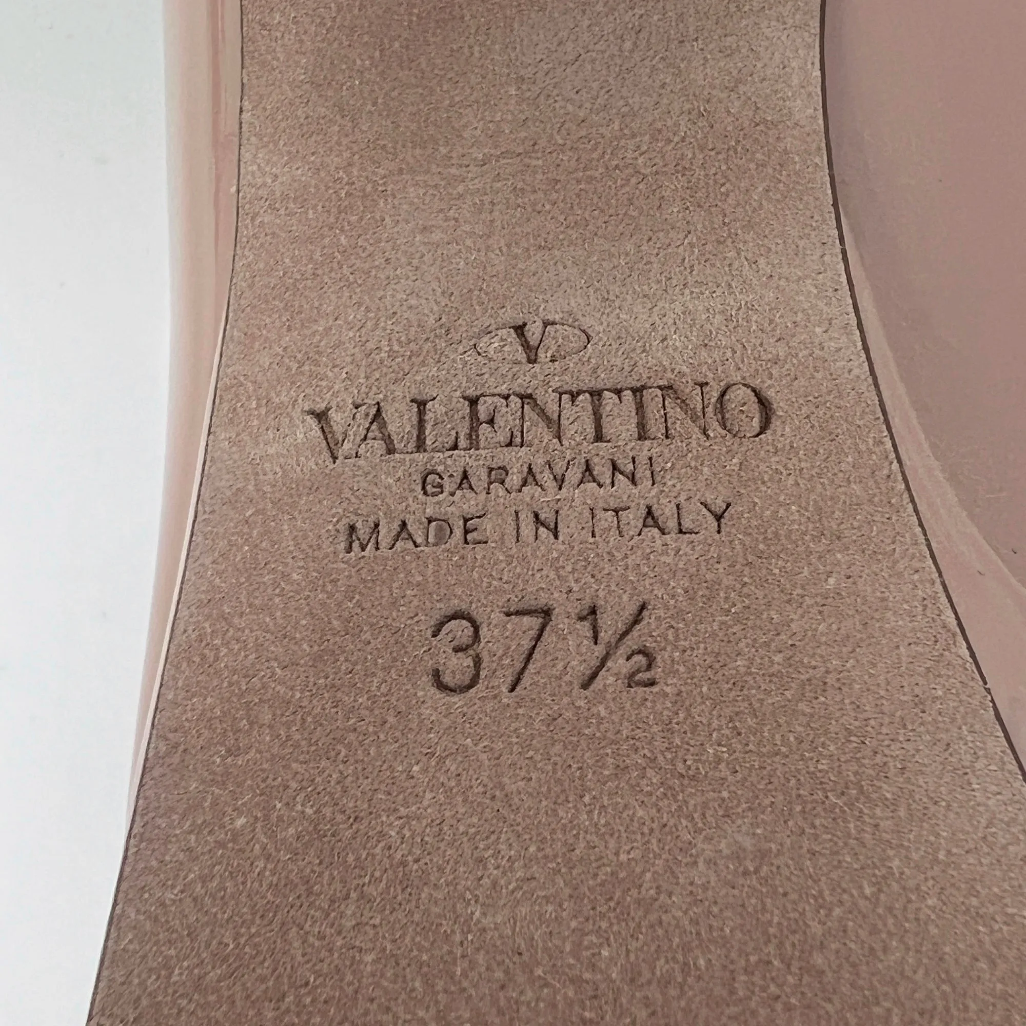 Valentino TanGo V Logo Canelle Tan Patent Leather Round Toe Platform Heels Pumps EU 37.5