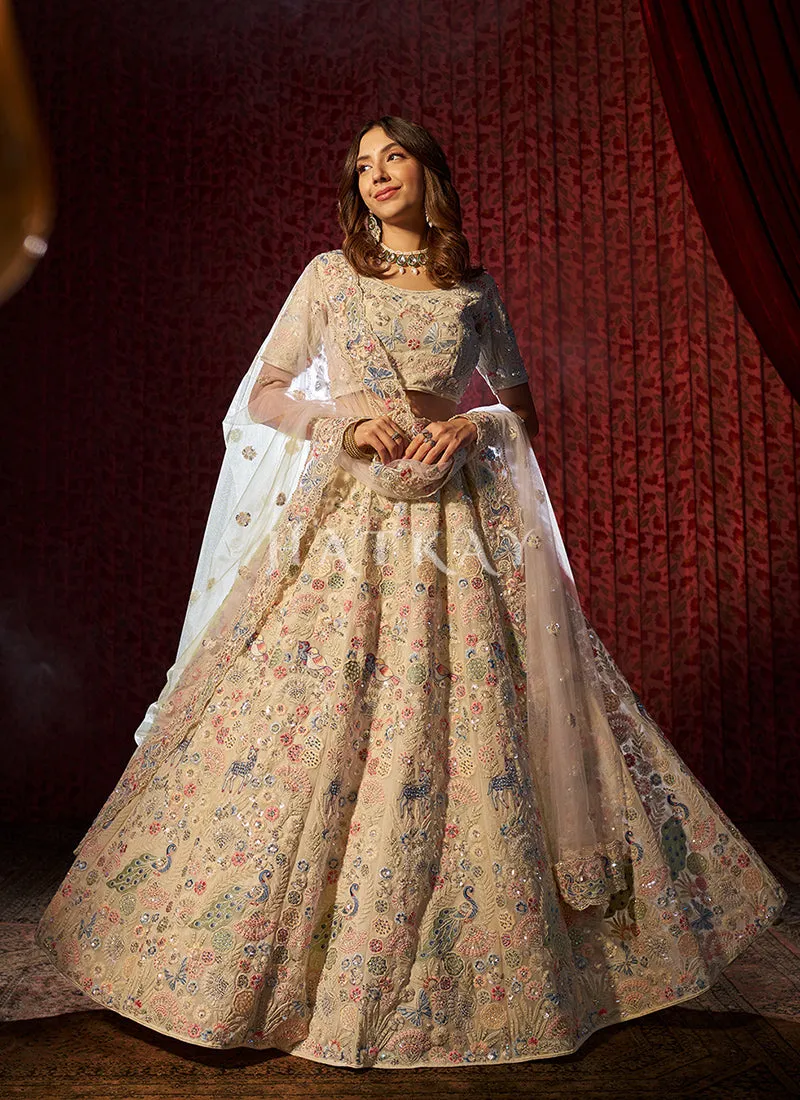 White Embroidery Bridal Lehenga Choli