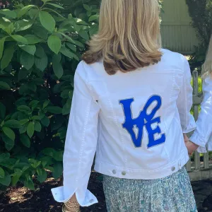 White Jacket -   Royal Blue LOVE