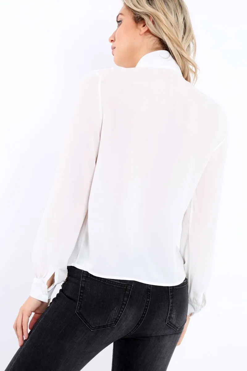 White Ruffled Blouse - Corda