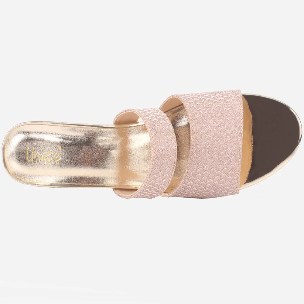 Womens "KENEDY" Shimmery Slip Ons Summer Sandals