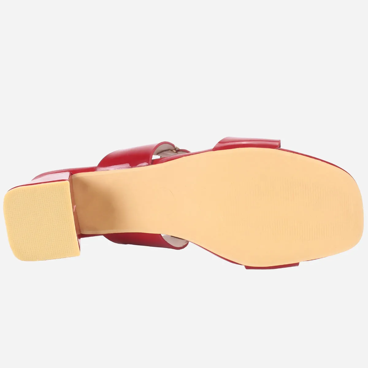 Womens "NATALIA" Fancy Block Heel Slide In Sandals