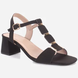 Womens "NAURAX" Fancy Block Heel Back Strap Sandals