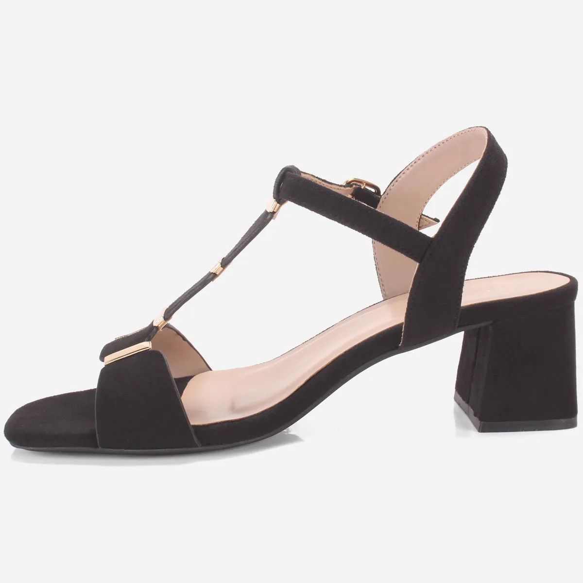 Womens "NAURAX" Fancy Block Heel Back Strap Sandals