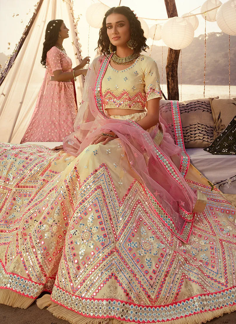 Yellow Embroidered Lehenga Choli