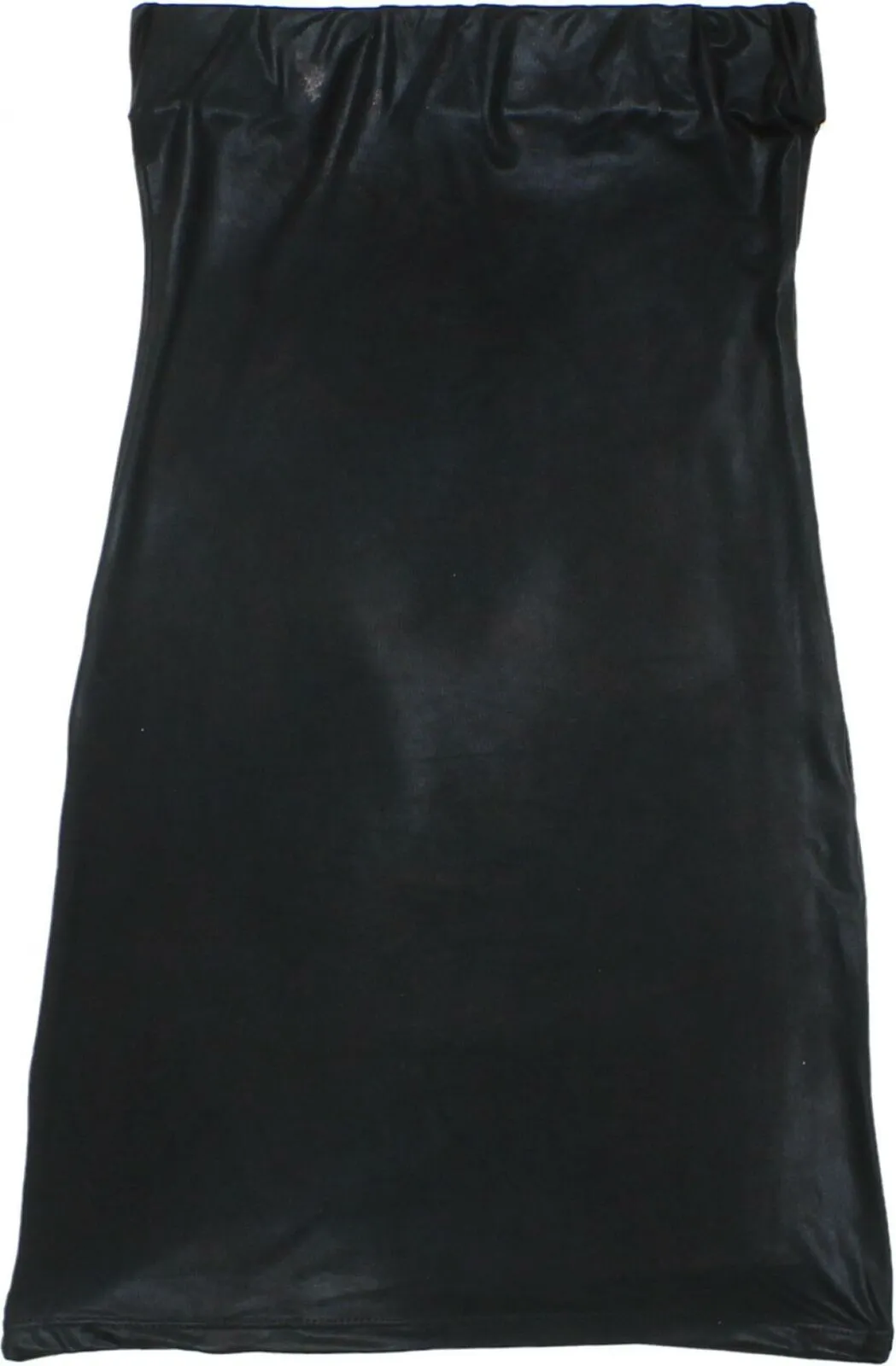 ZUZIFY Women's Junior Fit Wet Look Strapless Body-Con Dress