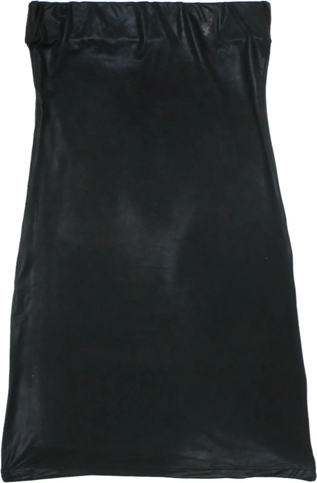 ZUZIFY Women's Junior Fit Wet Look Strapless Body-Con Dress